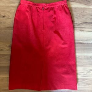 Vintage Chic Red Pencil Skirt for Women